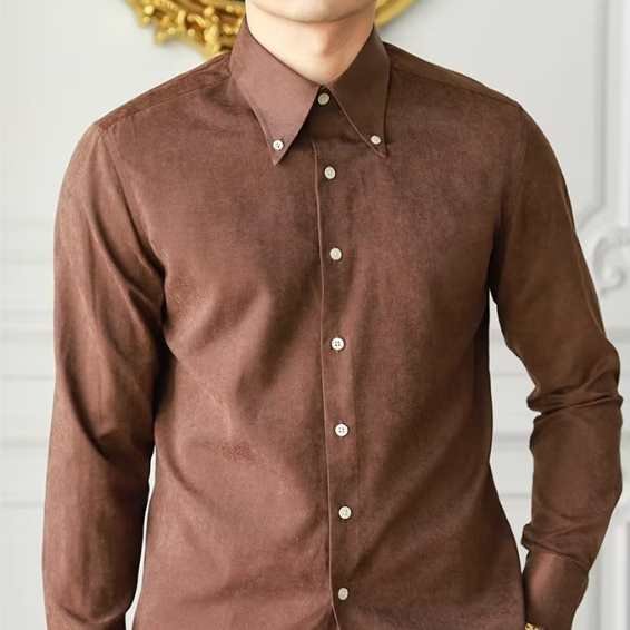 Pure Color Artistic Lazy Trendy Shirt Men