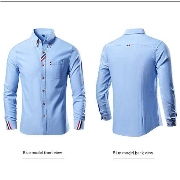 Men's Casual Fashion Slim Fit Lapel Long Sleeve Shirt